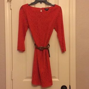 Beautiful Red Orange Sequin Hearts dress